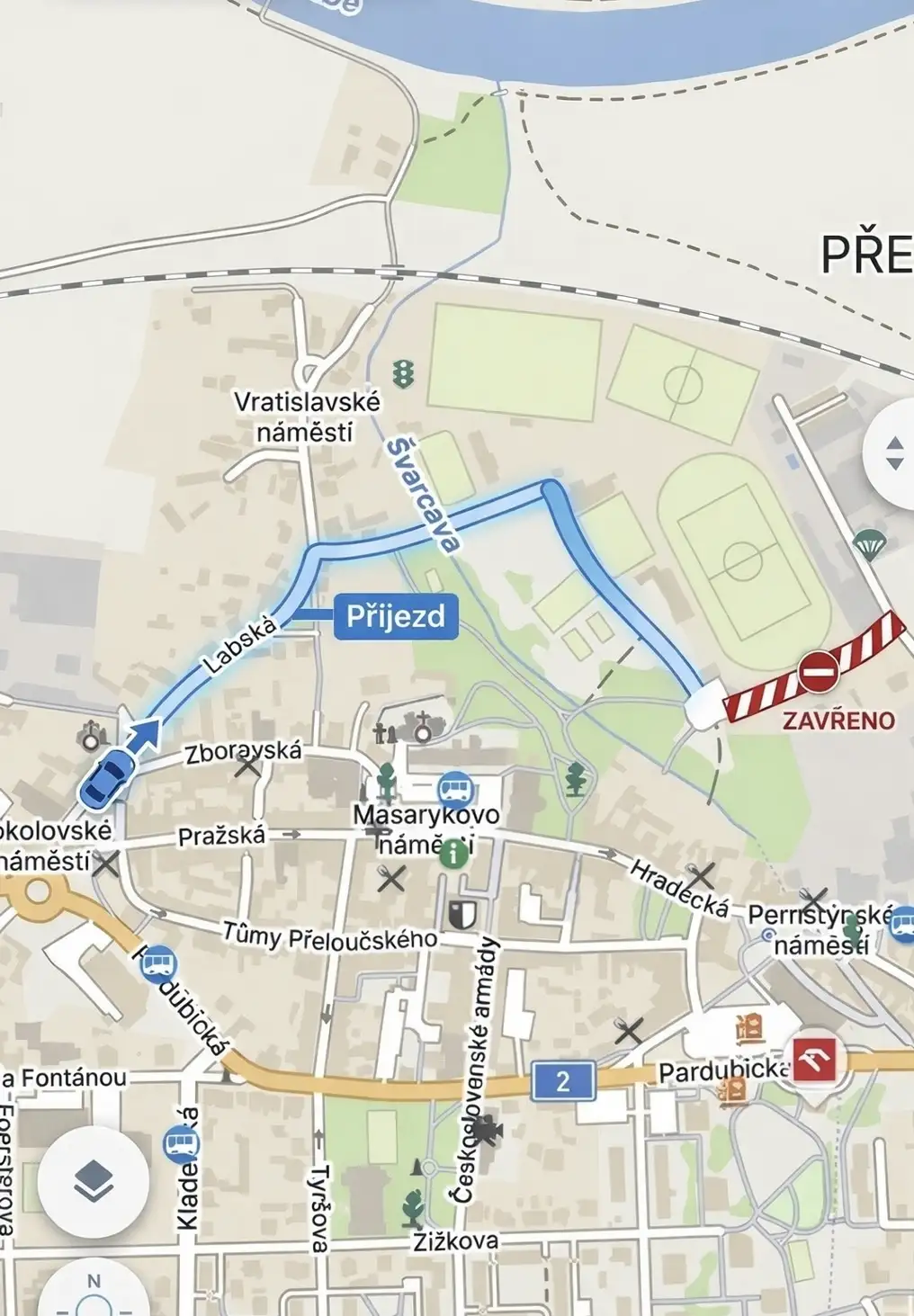 Uzavření ulice Sportovní